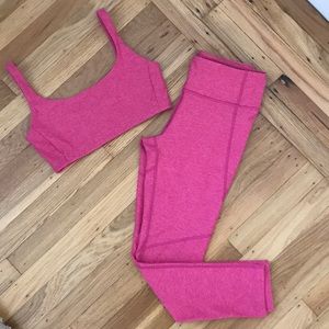 Outdoor Voices Sports Bra & Legging Set Pink Small